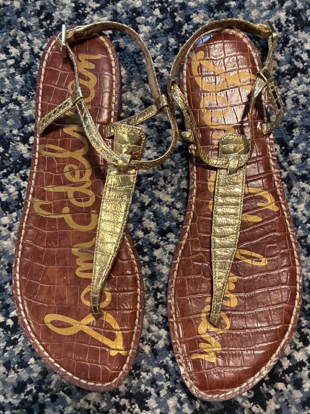 Sam Edelman GIGI GOLD thong Sandals, Ladies Sz.9